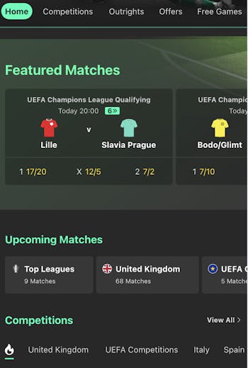 Bet365 Football Home