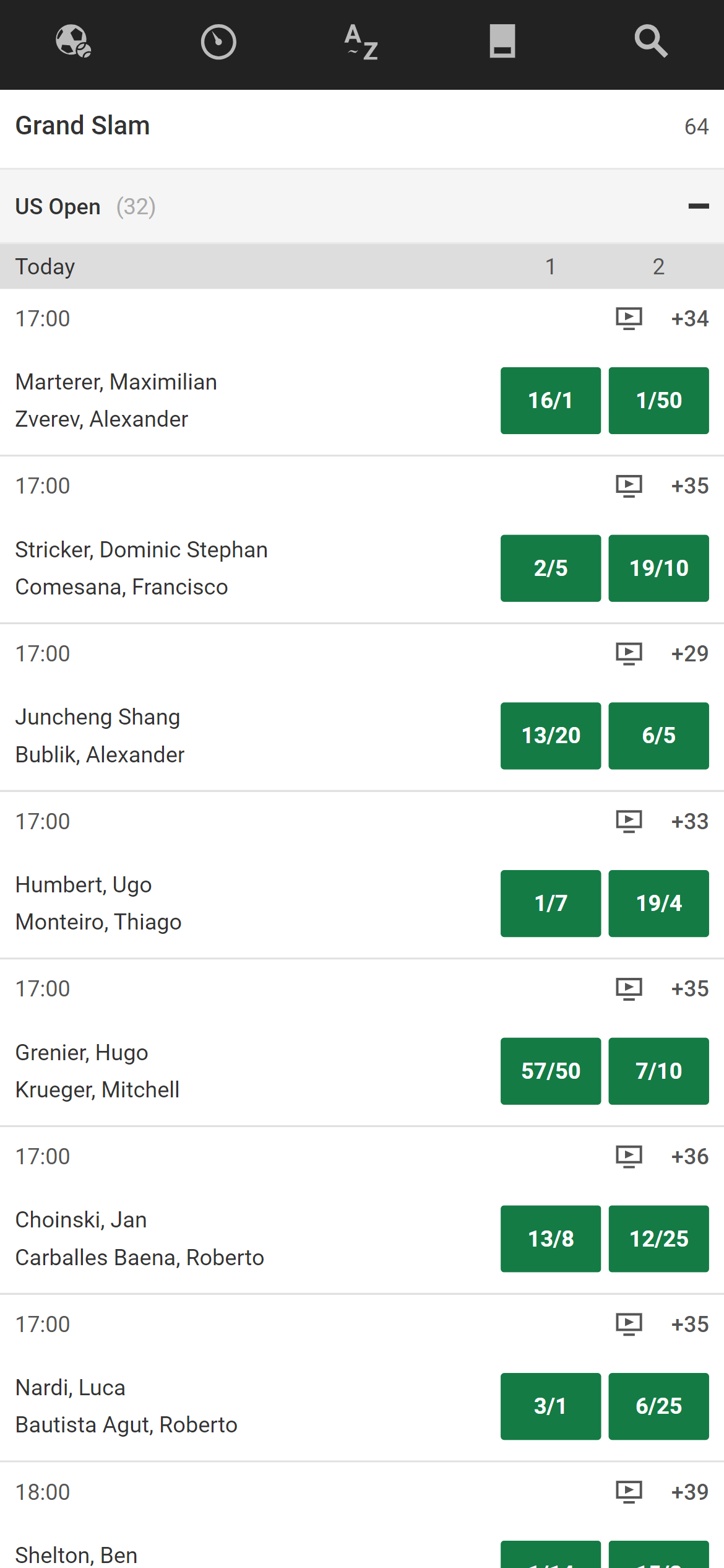 Unibet tennis streaming