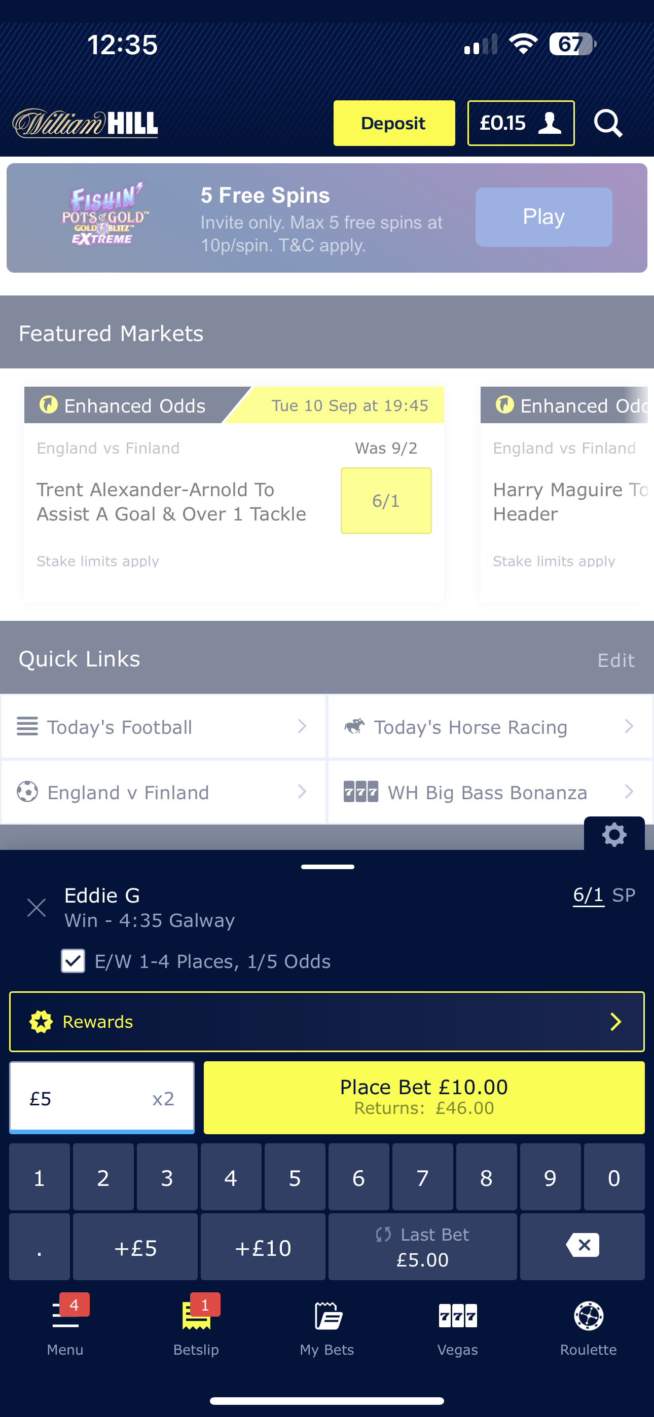 William Hill Each Way Extra Places 4