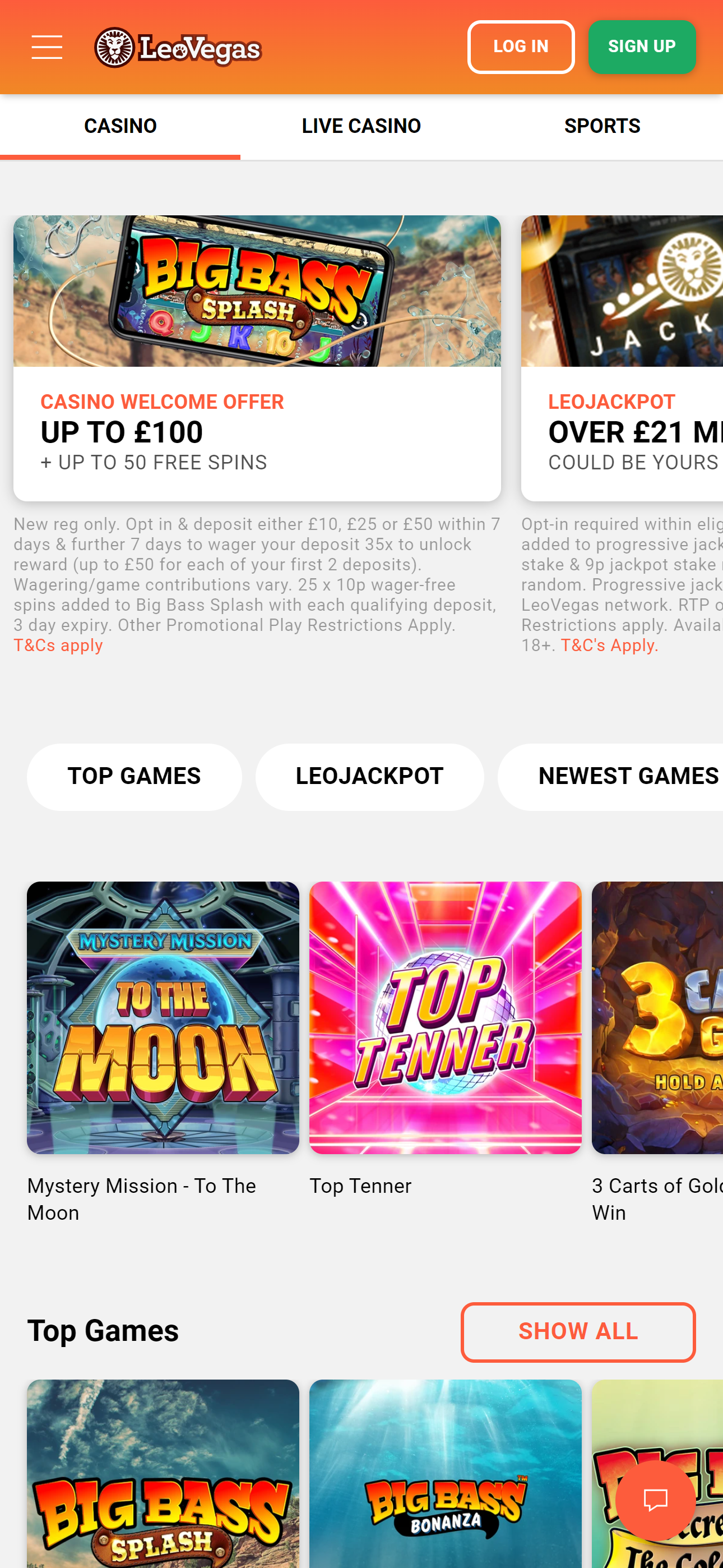 Leovegas casino mobile UK