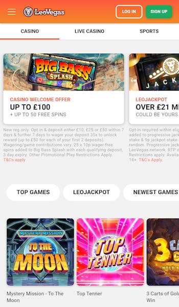 Leovegas casino mobile UK
