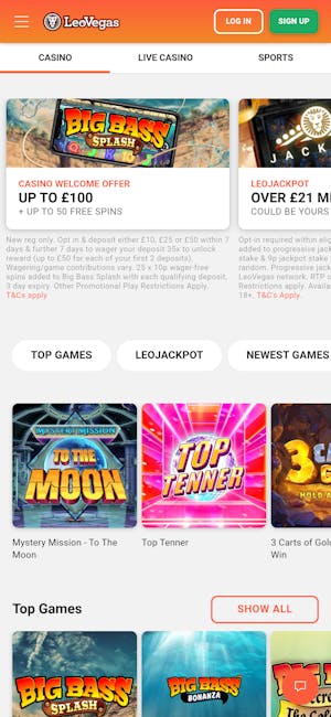 Leovegas casino mobile UK