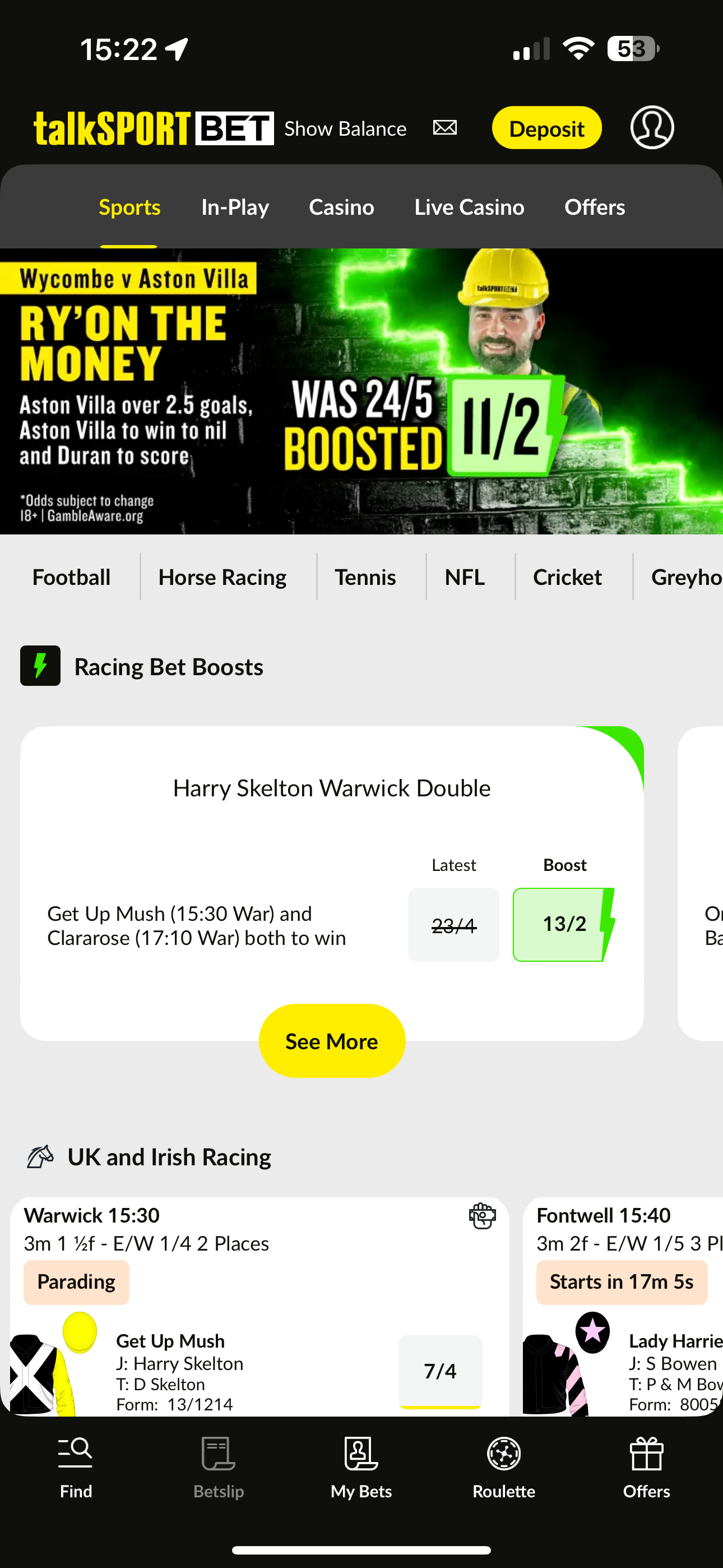 TalkSport Bet Deposit 1