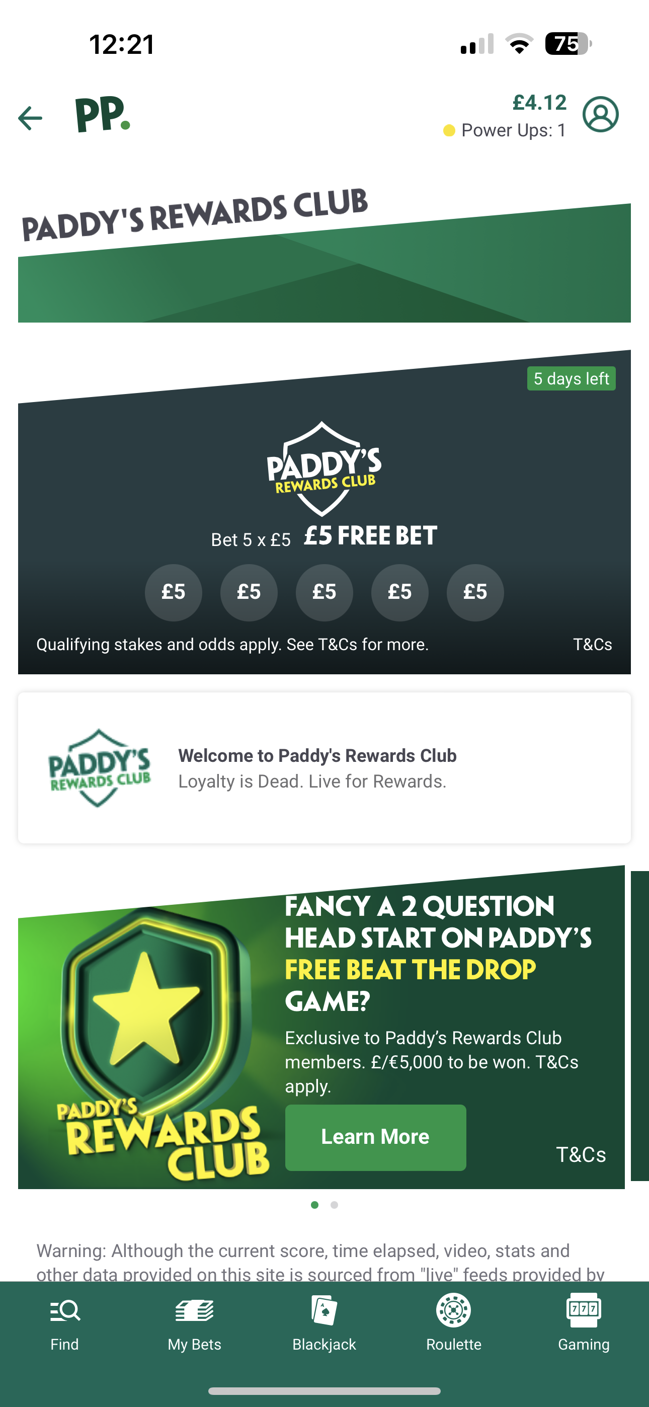 Paddy Power Rewards Club 3