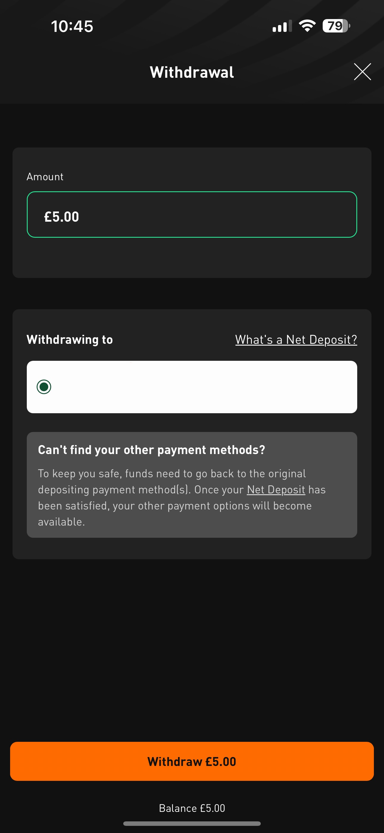 Live Score Bet Withdrawal 1