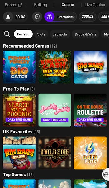 LiveScore Bet Casino (UK)