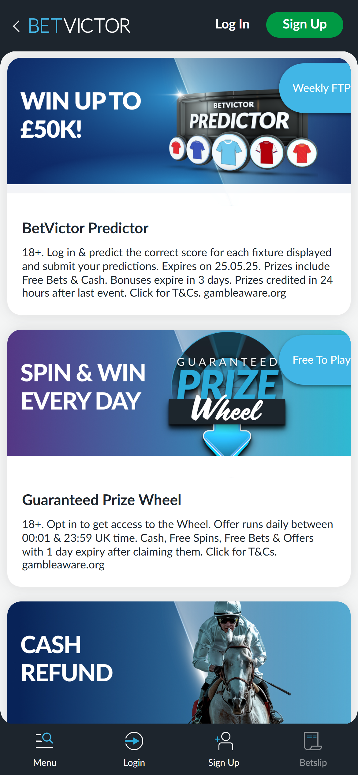BetVictor promotions
