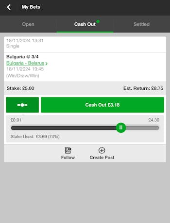 Betway cash out