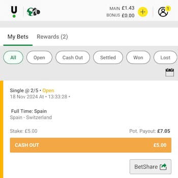 Unibet cash out
