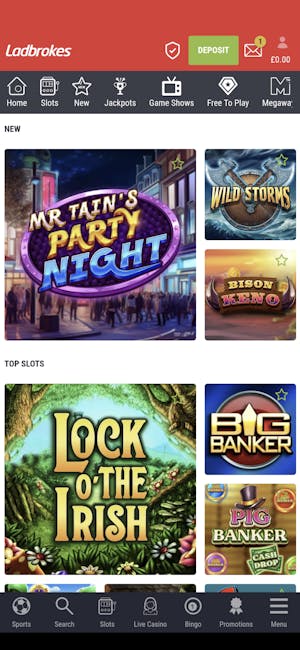 Ladbrokes new casino games section