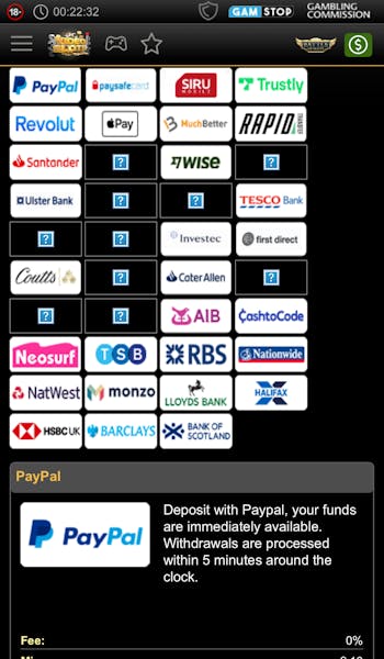 Videoslots Deposit Step 2