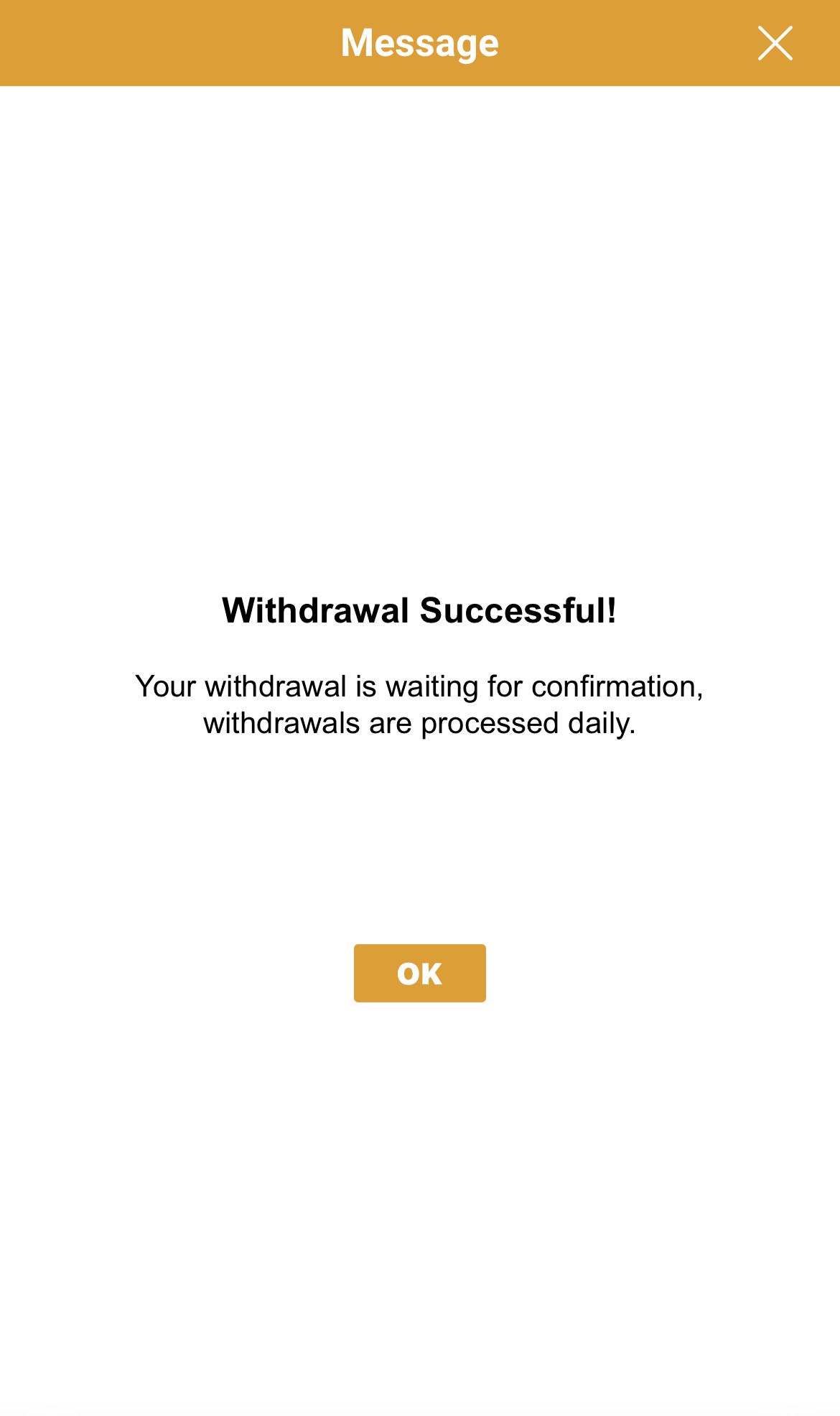 Videoslots Withdrawal success