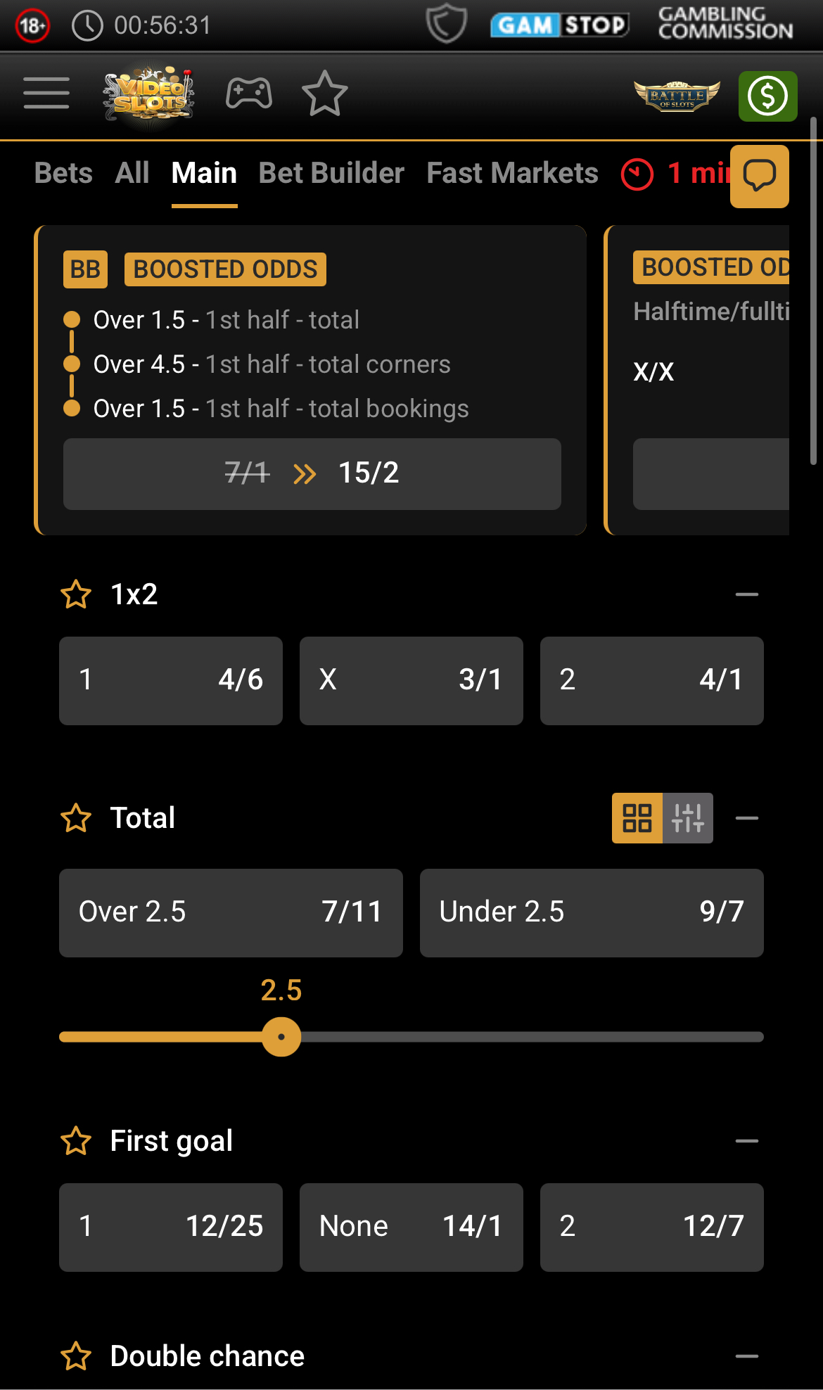 Videoslots Sportsbook