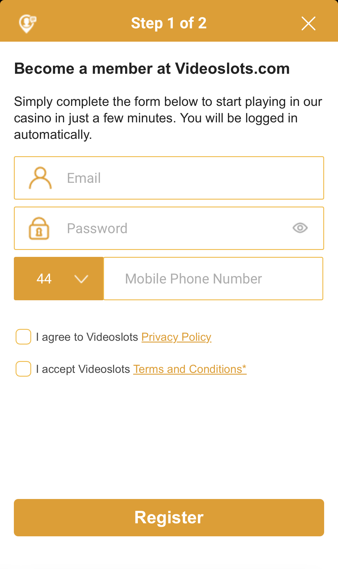 Step-by-Step Registration