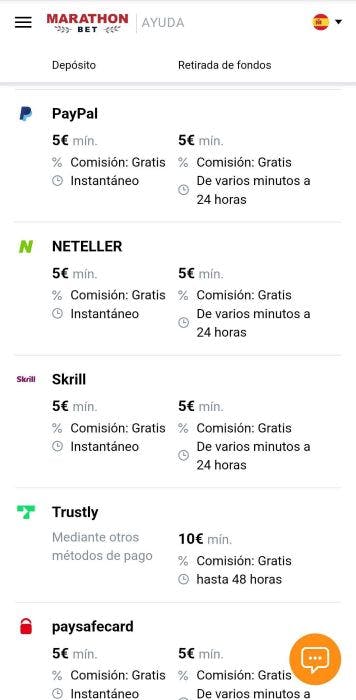 Marathonbet paypal