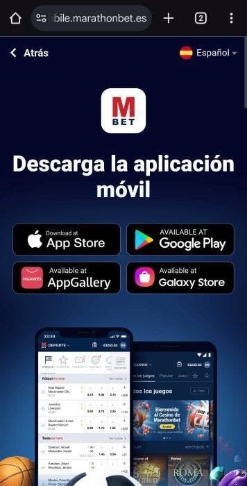 Marathonbet app - como descargar la aplicacion 2