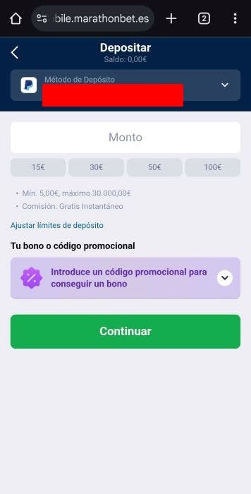 Marathonbet app depositar 2