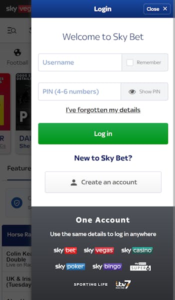 SkyBet login