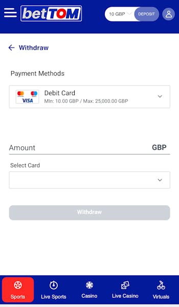 BetTom Withdraw 2