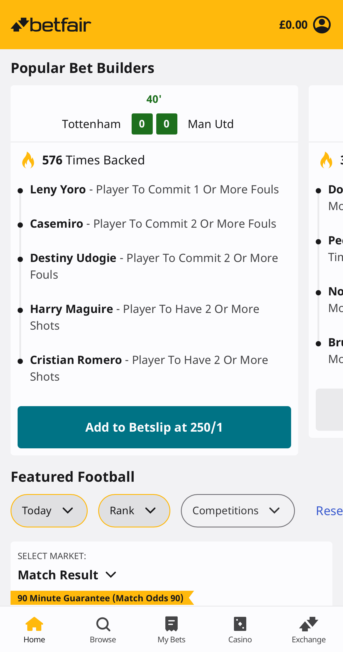 Betbuilder Betfair Sportsbook
