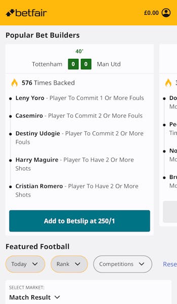Betbuilder Betfair Sportsbook