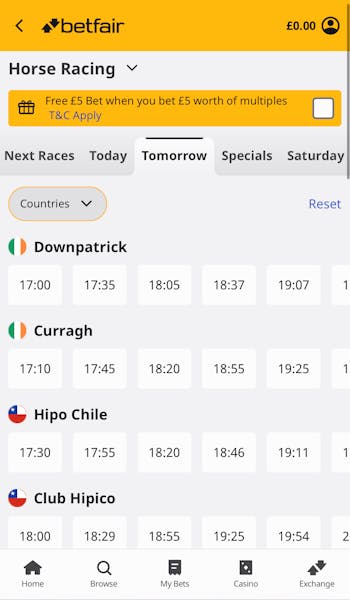 Horse racing Betfair Sportsbook