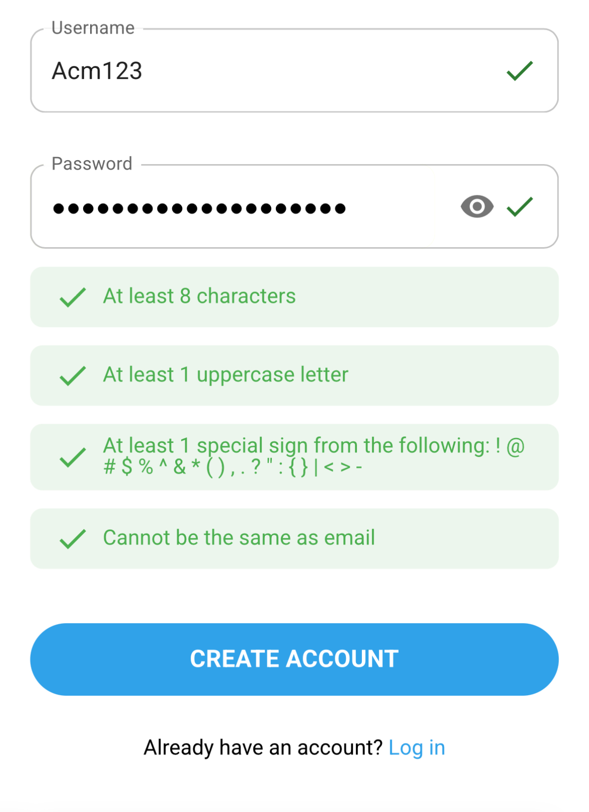 Hopa Sign Up Username Password