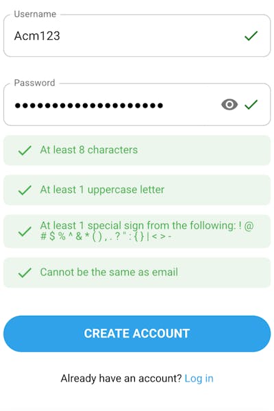 Hopa Sign Up Username Password
