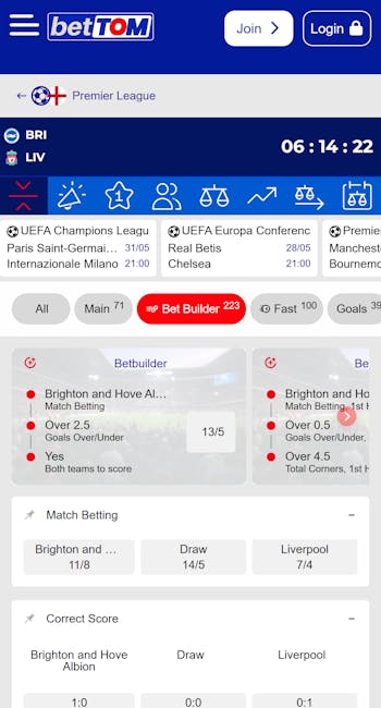 BetTom bet builder