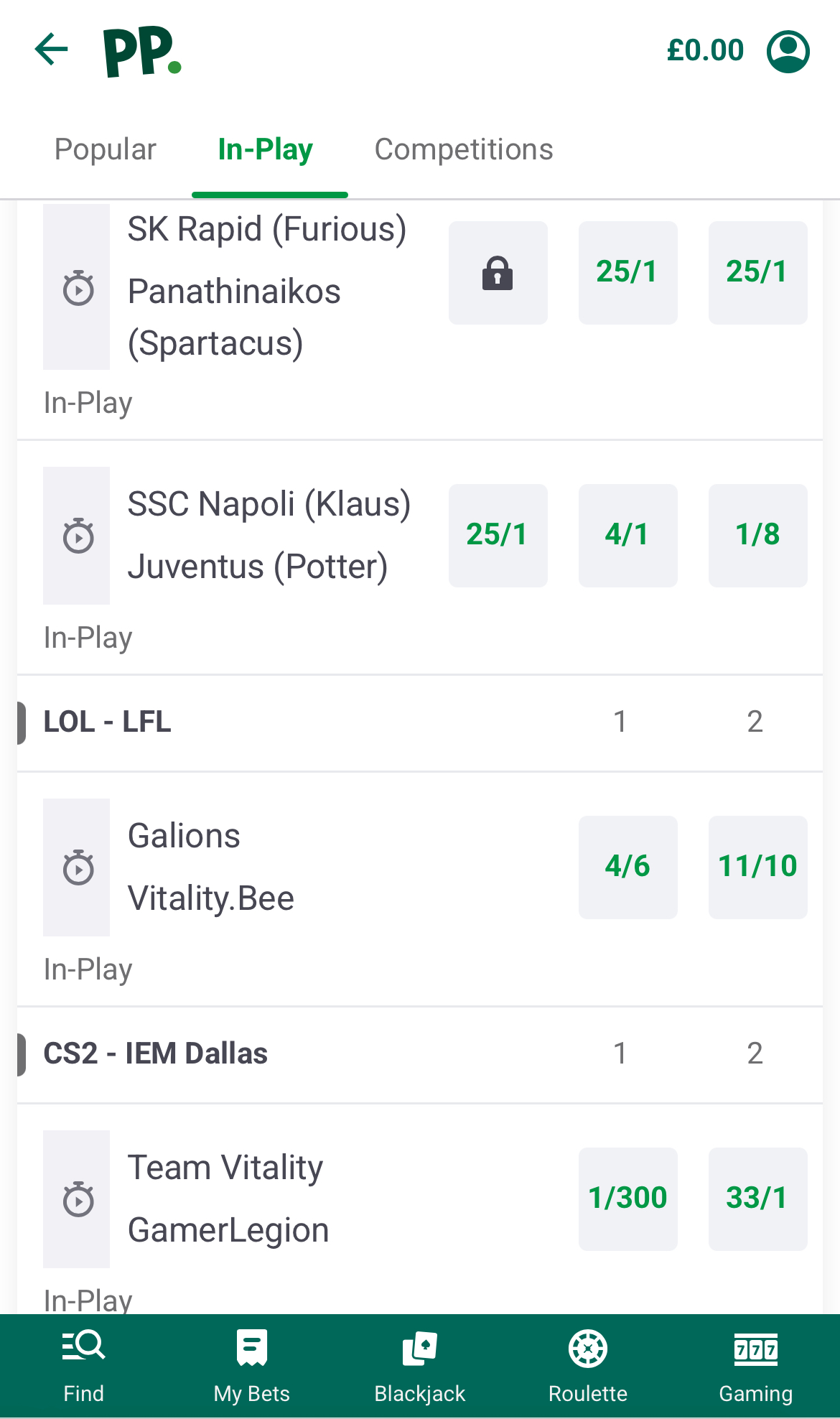 Paddy Power Sportsbook ESports