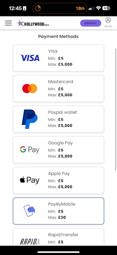 Hollywoodbets Deposit 1