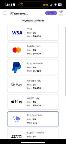 Hollywoodbets Deposit 1