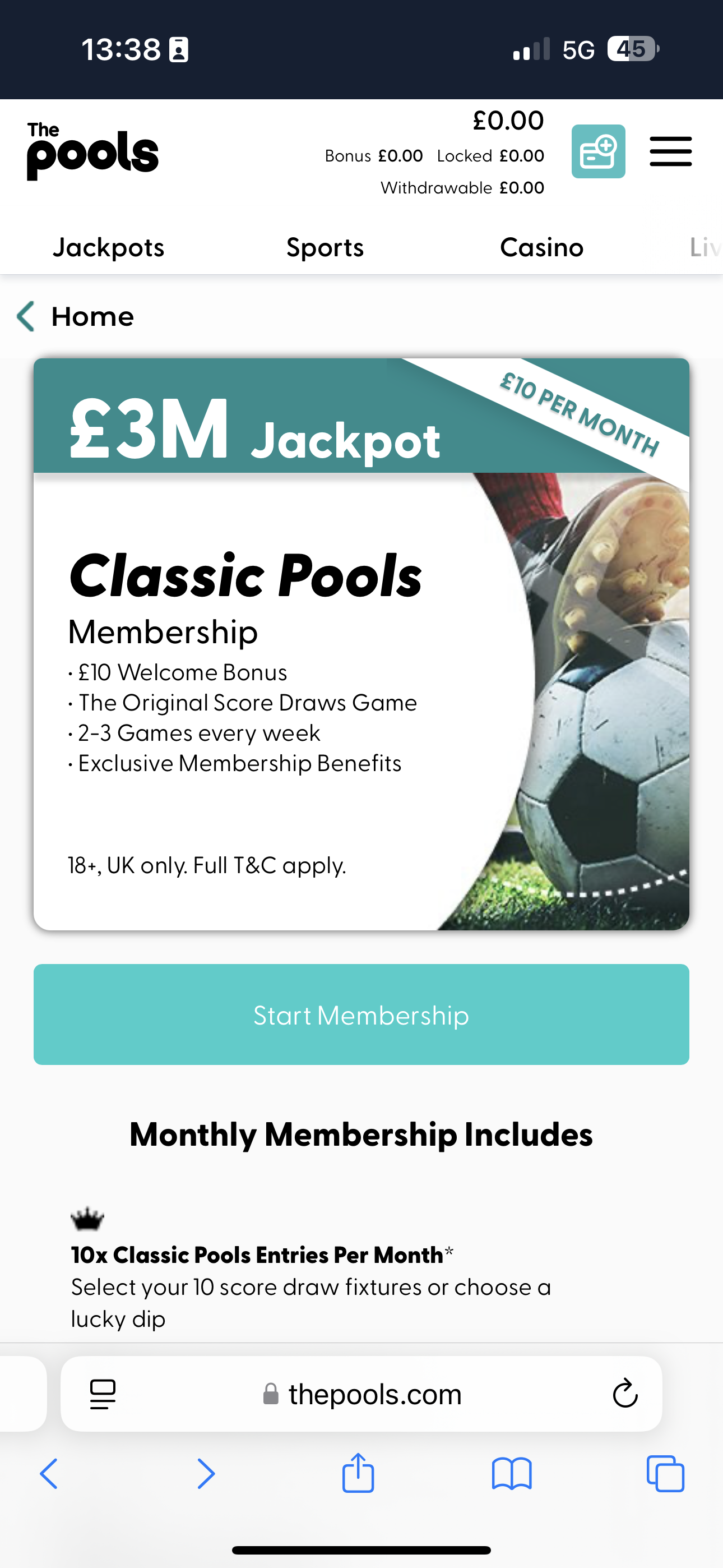 Pools Membership 2