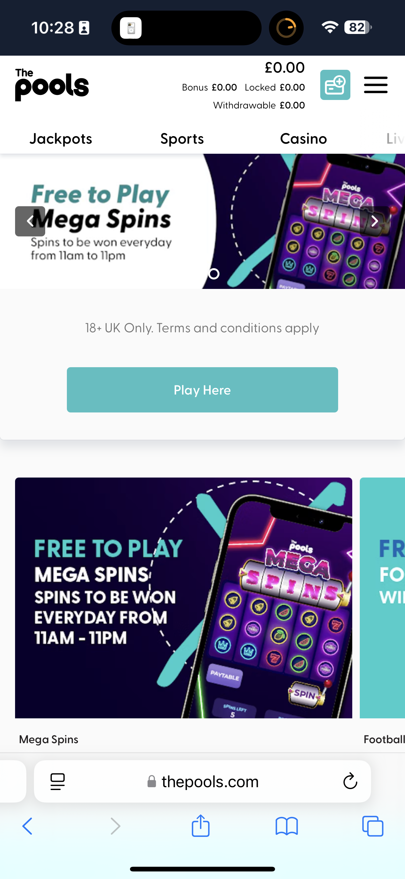 The Pools Mega Spins 1