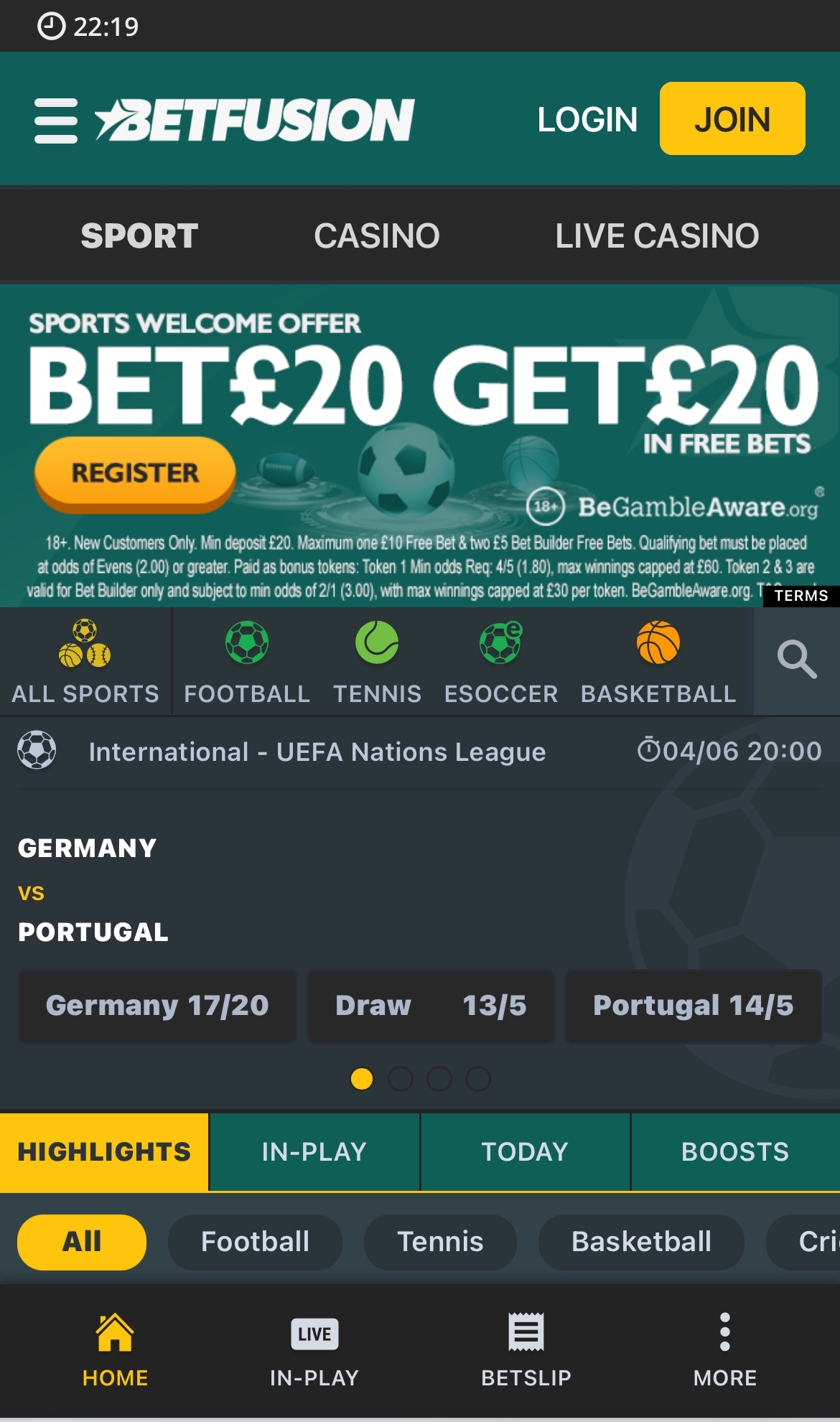 BetFusion Register 1