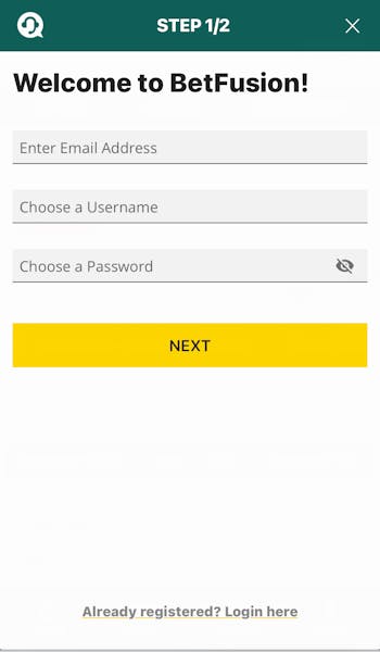 BetFusion Sign Up 1