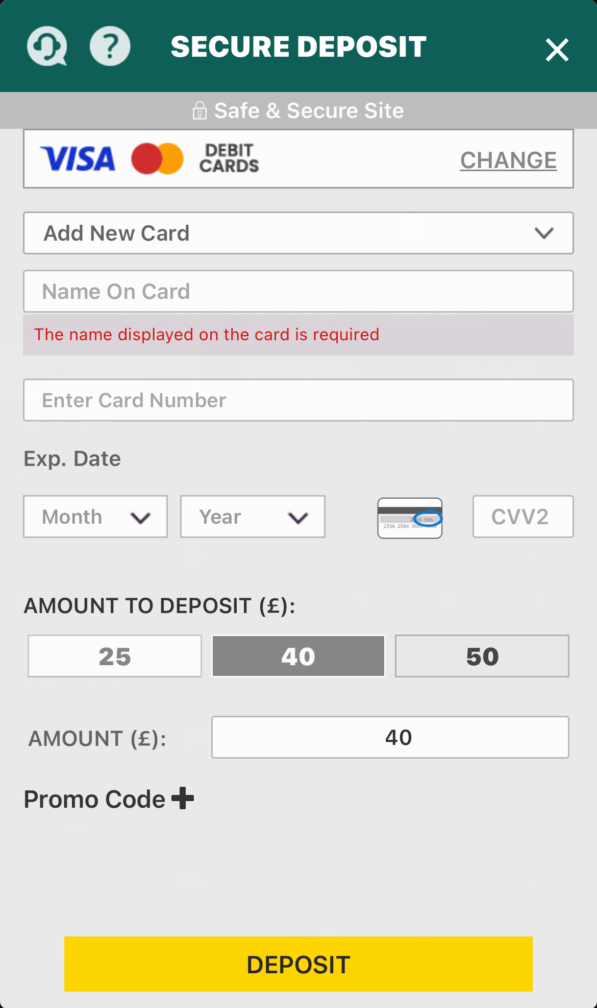 BetFusion Deposit Step