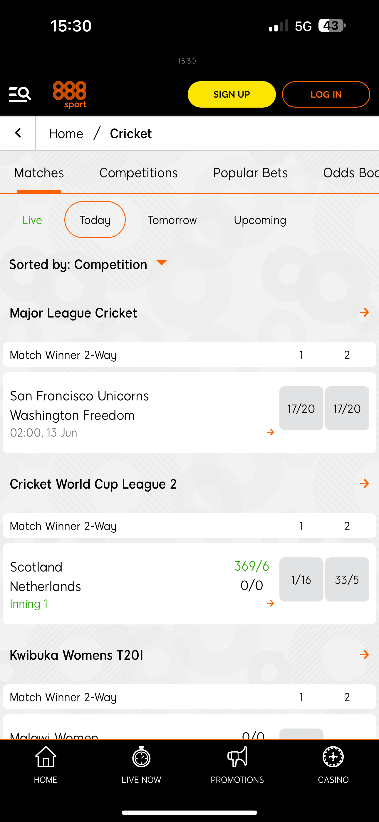 Cricket 888Sports
