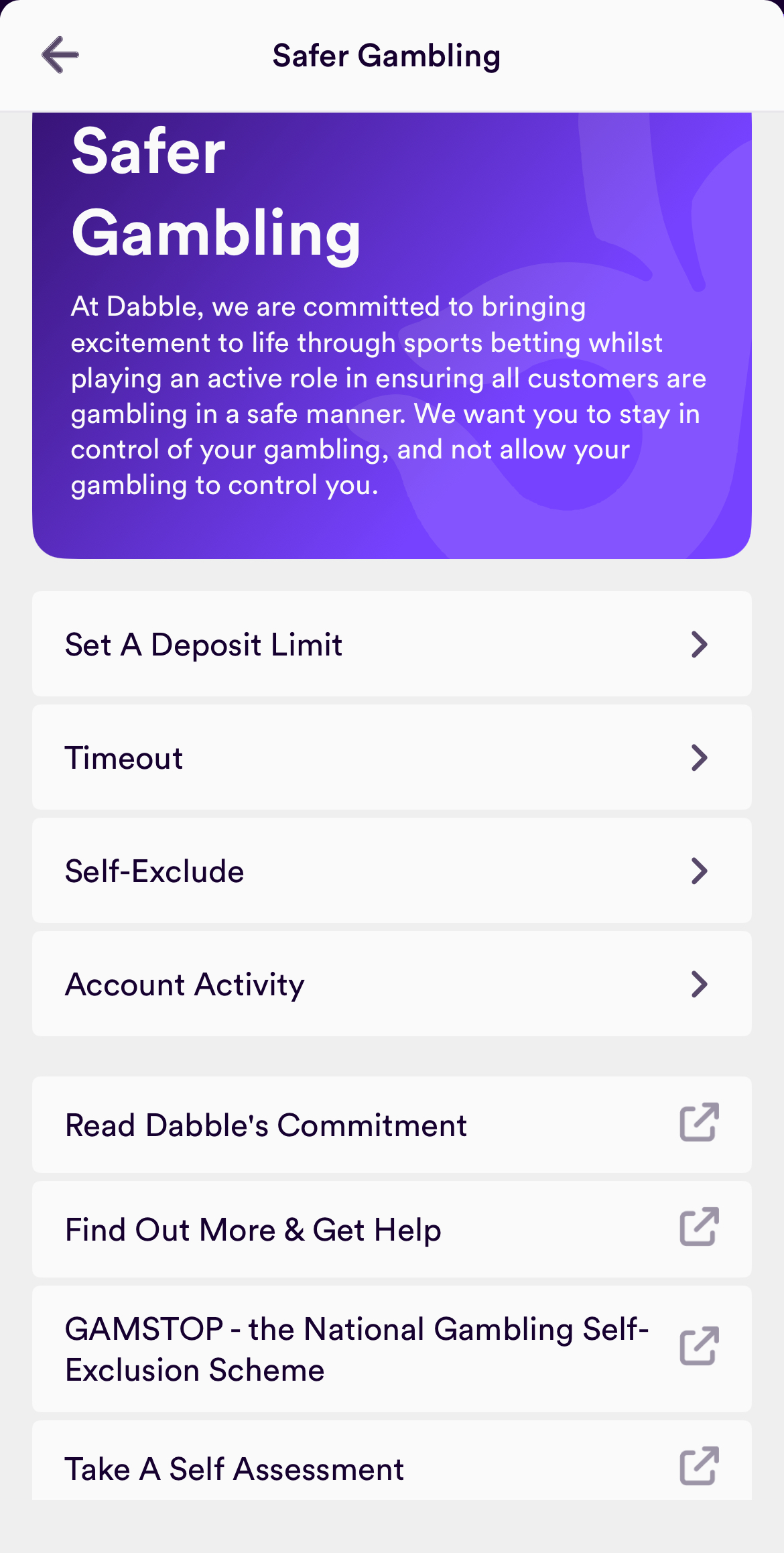 Dabble Responsible Gambling