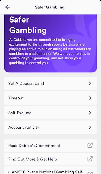 Dabble Responsible Gambling