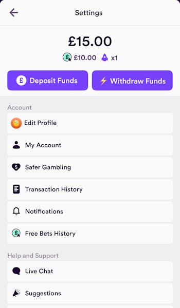 Dabble Withdrawal Step 1