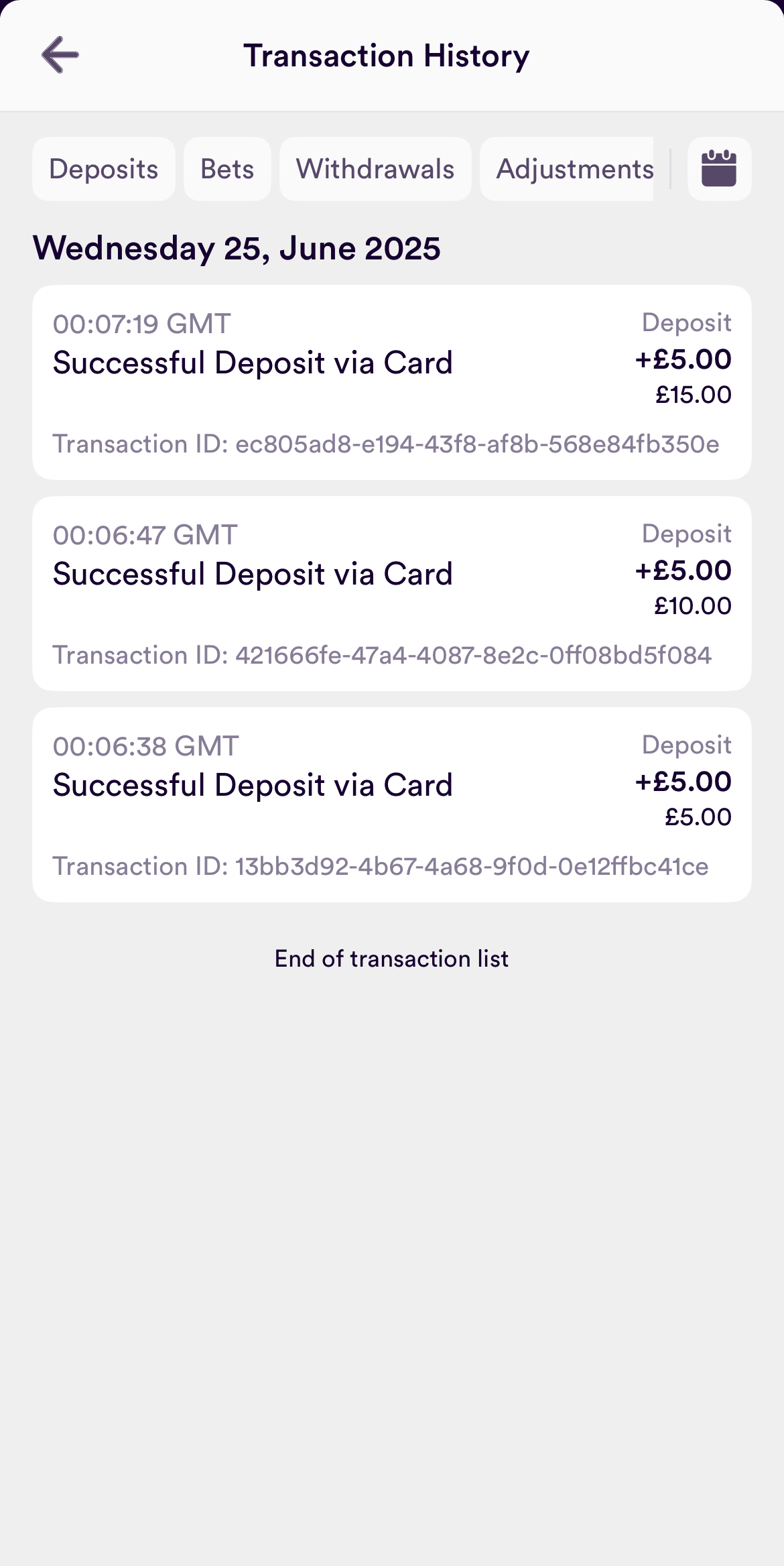 Dabble Triple Deposit