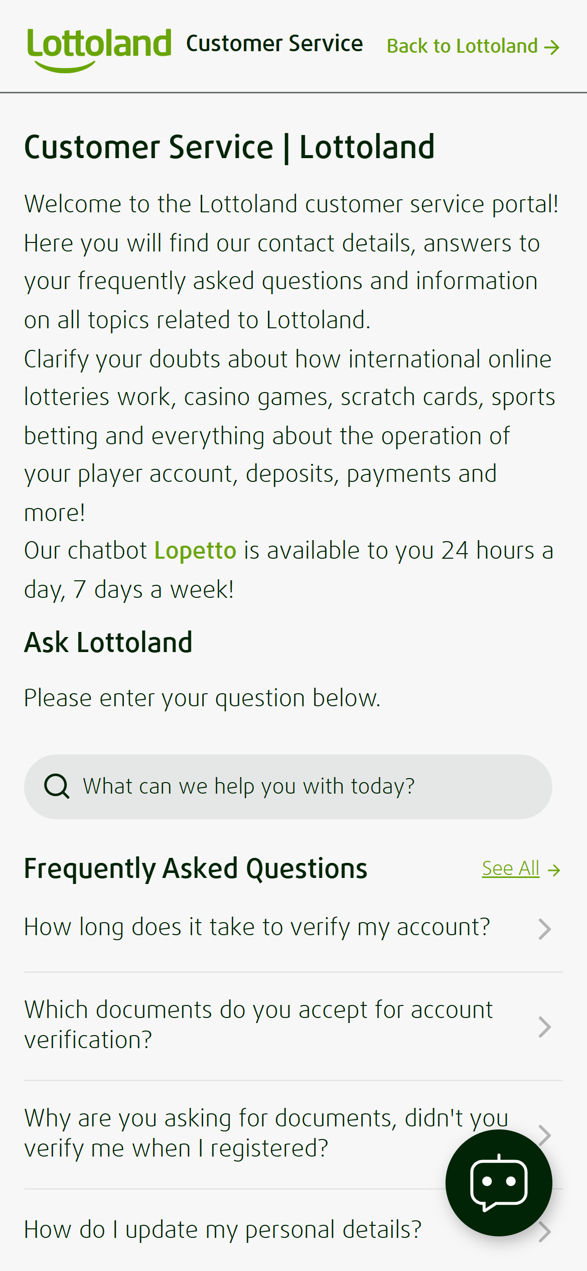 Lottoland customer support