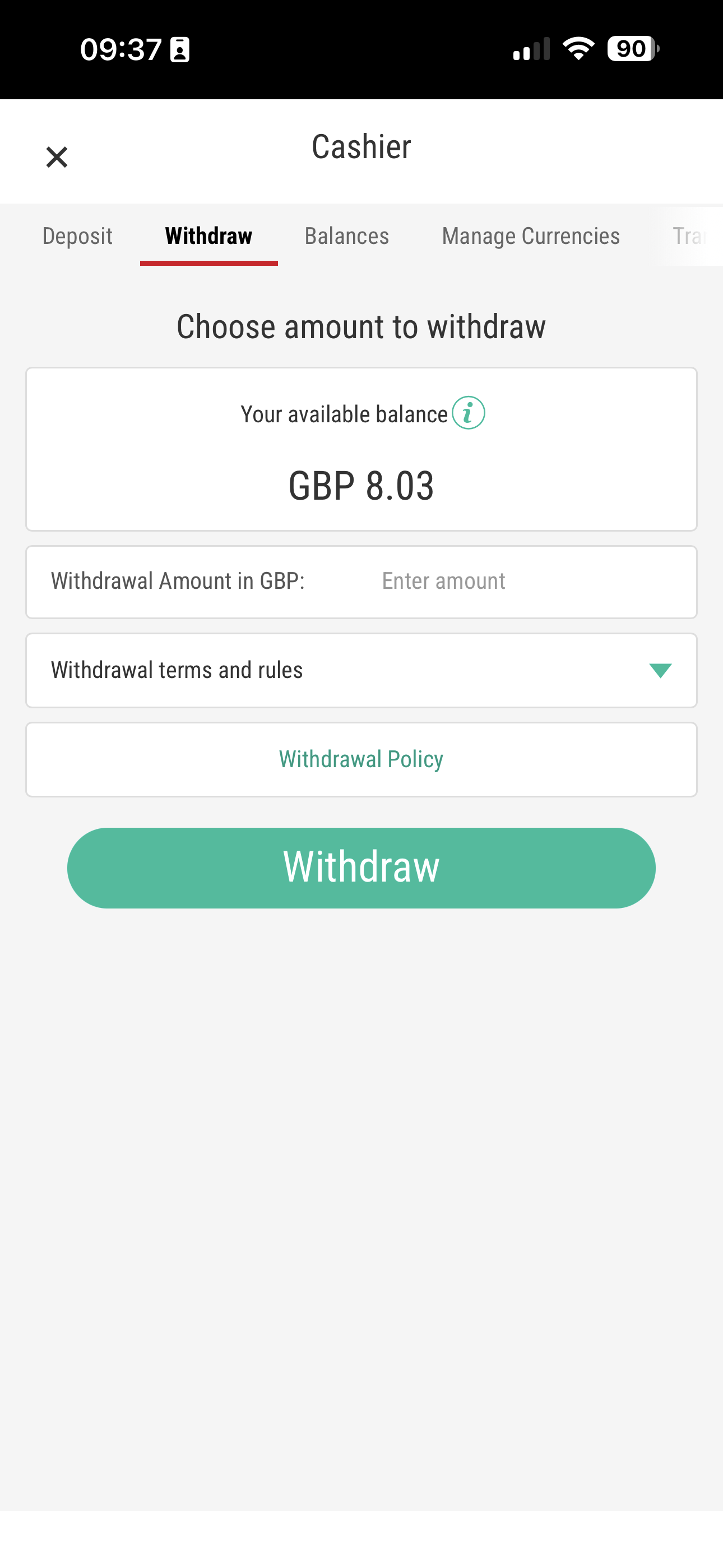 PokerStars Withdraw 2