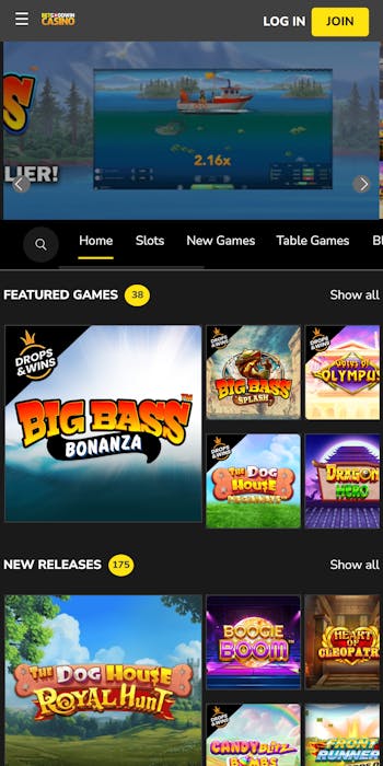 Betgoodwin mobile homepage