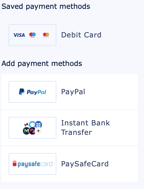 William Hill payment methods