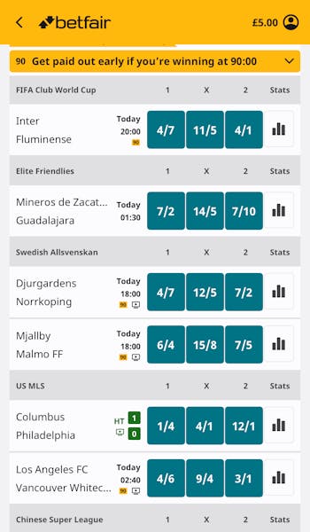 Betfair App Football 1