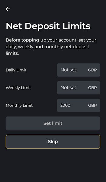 Swifty Sports Deposit Limit