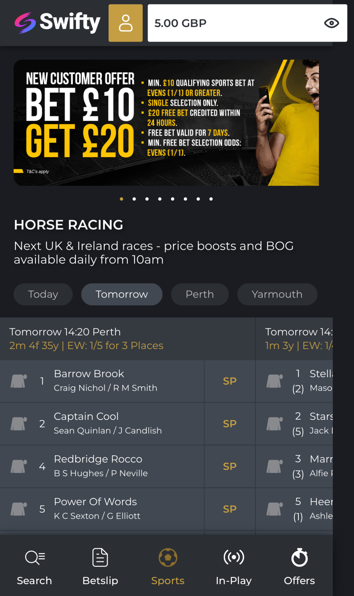 Swifty Sports Withdraw