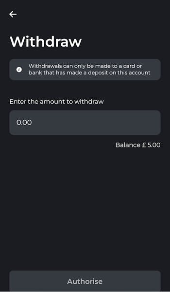 Swifty Sports Withdraw Amount